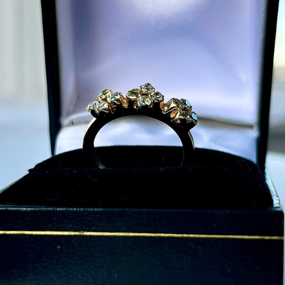 Banana Republic Stacking Ring Set in Yellow Gold-tone w/ Green & Black Gemstones - Picture 7 of 13